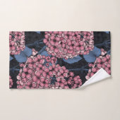 Roze lila op donkerblauw bad handdoek (Handdoek)
