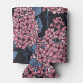 Roze lila op donkerblauw blikjeskoeler (Achterkant)