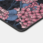 Roze lila op donkerblauw bureaumat (Hoek)