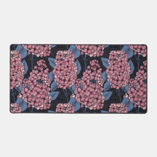 Roze lila op donkerblauw bureaumat (Voorkant)