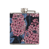 Roze lila op donkerblauw heupfles (Achterkant)