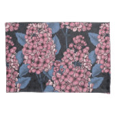 Roze lila op donkerblauw kussensloop (Voorkant)