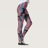 Roze lila op donkerblauw leggings (Rechts)