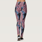 Roze lila op donkerblauw leggings (Achterkant)