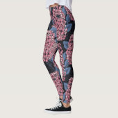 Roze lila op donkerblauw leggings (Links)