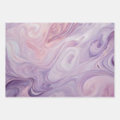 Roze, Lila, Paarse marmeren patroon Inpakpapier Vel (Voorkant 2)