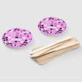 Roze Lila Paarse Retro Moderne Disco Ball Handwaaier (Niet-gemonteerd)