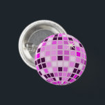 Roze Lila Paarse Retro Moderne Disco Ball Ronde Button 3,2 Cm<br><div class="desc">Dans,  dans! Evergreen disco spiegelbal ontwerp voor elke danskoningin. Disco ball illustratie roze esthetische home decor,  partijproducten en geschenken.</div>