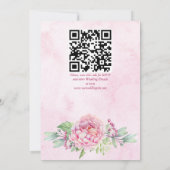 Roze lila pinda's florale elegant bruiloft kaart (Achterkant)