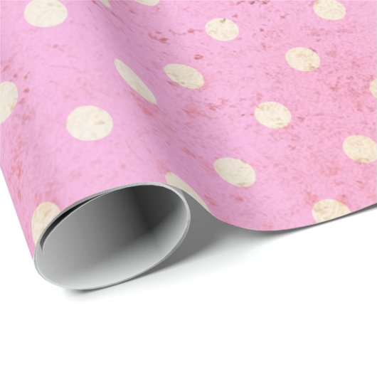 Roze Lila  pooldot papier (Rol Hoek)