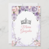 Roze Lila Quinceañera Kroon Mexicaanse Vlinder Kaart (Achterkant)