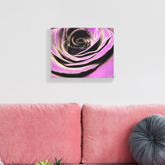 Roze Lila Roos Canvas Afdruk (Insitu (Woonkamer))