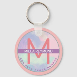 roze lila sleutelhanger met naam