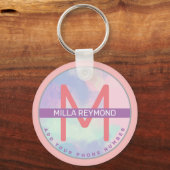 roze lila sleutelhanger met naam (Voorkant)