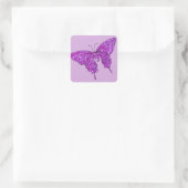 Roze Lila Sparkle Glitter Butterfly Girly Stuff Vierkante Sticker (Tas)