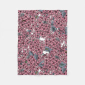 Roze Lila tuin Fleece Deken (Voorkant)
