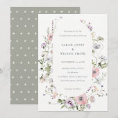 Roze Lila Wildbloem Lijst Wauw Renewal Invite Bedankkaart (Voorkant / Achterkant)