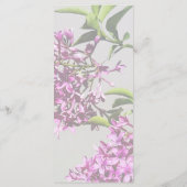 Roze Lilacs en bladeren Bruiloft Menu (Achterkant)