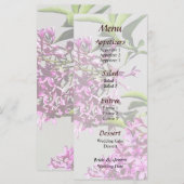 Roze Lilacs en bladeren Bruiloft Menu (Voorkant / Achterkant)