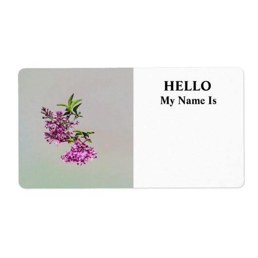 Roze Lilacs en Leaves Etiket (Voorkant)