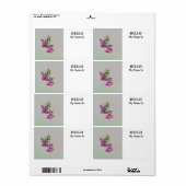 Roze Lilacs en Leaves Etiket (Full Sheet)