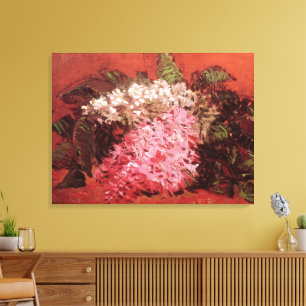 Roze Lilacs van Vincent van Gogh, nog steeds leven Canvas Afdruk
