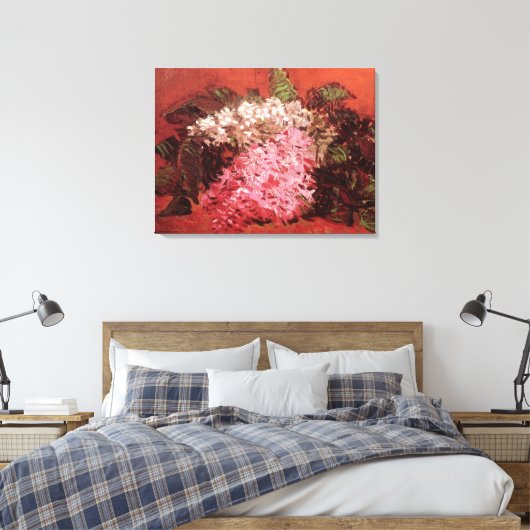 Roze Lilacs van Vincent van Gogh, nog steeds leven Canvas Afdruk (Insitu (Slaapkamer))