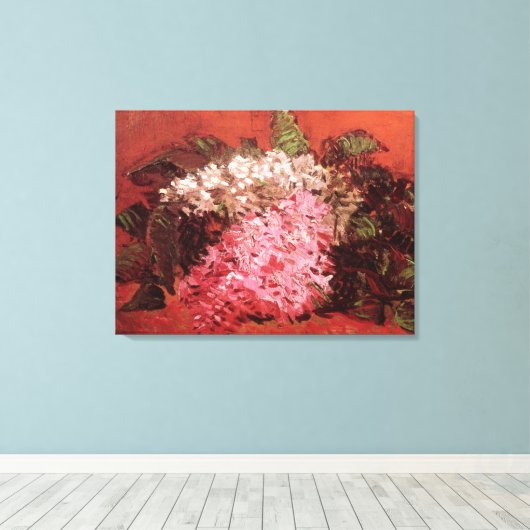 Roze Lilacs van Vincent van Gogh, nog steeds leven Canvas Afdruk