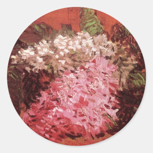 Roze Lilacs van Vincent van Gogh, nog steeds leven Ronde Sticker (Voorkant)