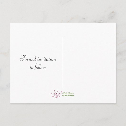  roze lila's Bewaar de datum Aankondigingskaart (Achterkant)