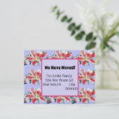Roze Lilies Nieuw Briefkaart van het Adres, bewege (Staand voorkant)