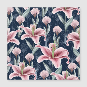 Roze Lilly Bloem Naadloos Patroon.