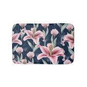 Roze Lilly Bloem Naadloos Patroon. Badmat (Voorkant)