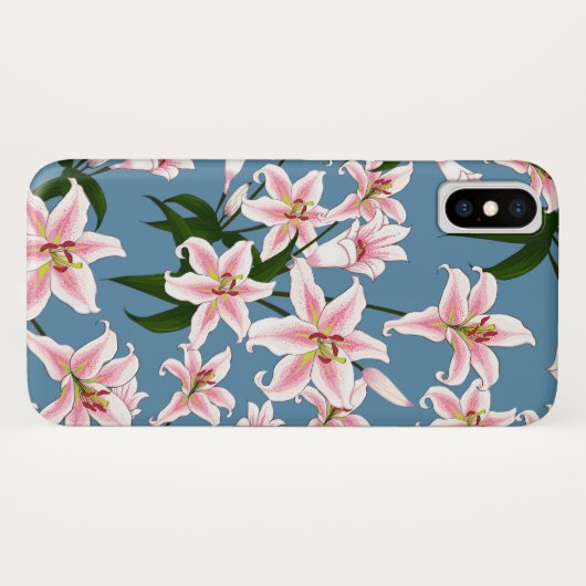 Roze Lilly flower Pattern Case-Mate iPhone Case (Achterkant (horizontaal))