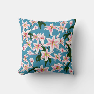 Roze Lilly flower Pattern Kussen