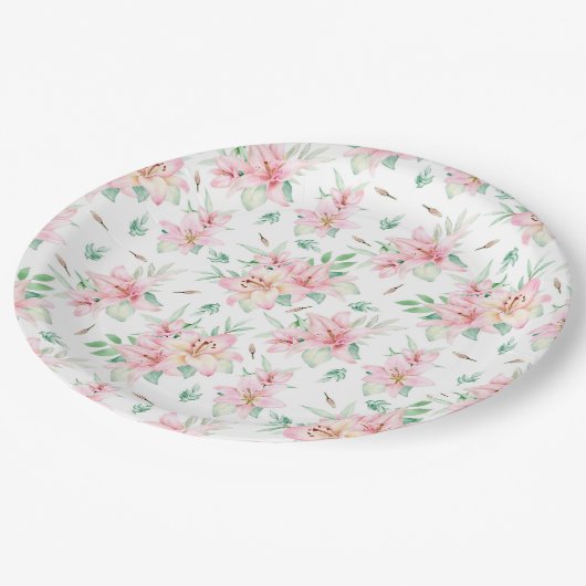 Roze Lilly Flowers Paper Bord (Gekanteld)