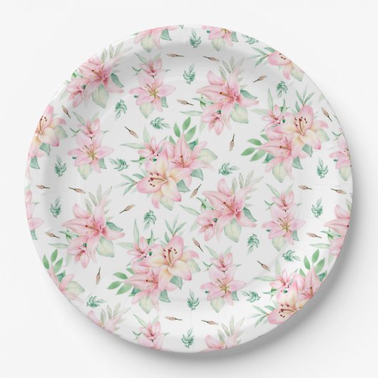 Roze Lilly Flowers Paper Bord (Voorkant)