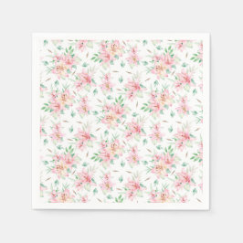 Roze Lilly Flowers Servet