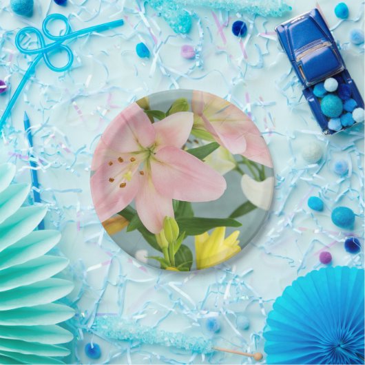 Roze Lily 7-inch Bord papier (Feest)
