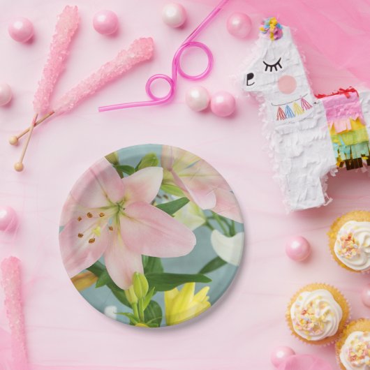 Roze Lily 7-inch Bord papier (Feest)