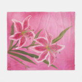 Roze Lily Blanket Fleece Deken (Voorkant (Horizontaal))