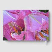 Roze Lily Blooms Bloemen Bloemen Meisje Baby showe Gastenboek (Achterkant)