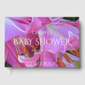 Roze Lily Blooms Bloemen Bloemen Meisje Baby showe Gastenboek (Voorkant)