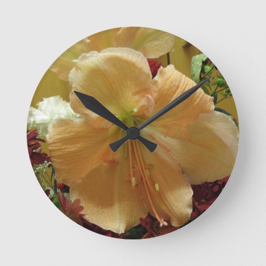 Roze Lily Bouquet Wall klok (Voorkant)