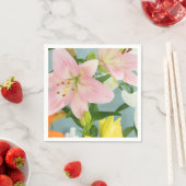 Roze Lily Cocktail Napkin Servet (Insitu)