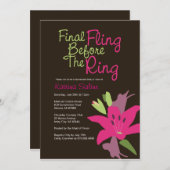 Roze Lily Definitieve Fling voor de Uitnodiging va (Voorkant / Achterkant)