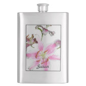 Roze Lily | Delicate roze Lily-ventilator op zilve Flacon (Voorkant)