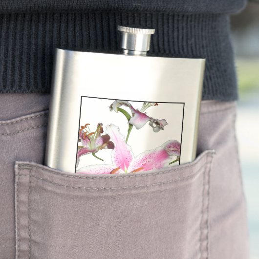 Roze Lily | Delicate roze Lily-ventilator op zilve Flacon (Voorbeeld)