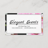 Roze Lily | Fijne roze Lily Flower on Black Visitekaartje (Achterkant)