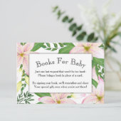 Roze Lily Floral Baby shower Book Kaart (Staand voorkant)
